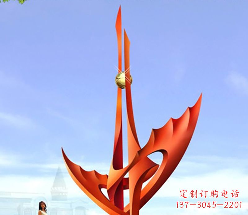 湖北不锈钢火炬抽象雕塑