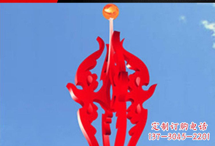 湖北广场不锈钢火苗景观雕塑1