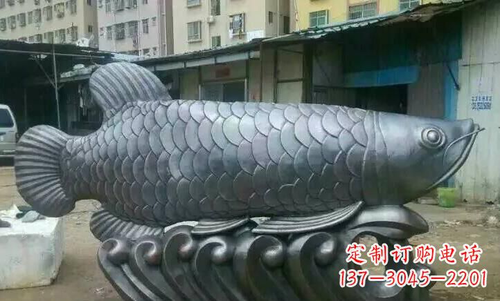 湖北精雕细琢的不锈钢金龙鱼雕塑