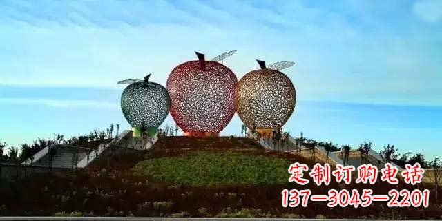 湖北精美大气的不锈钢苹果雕塑