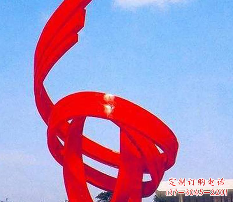 湖北中领雕塑出品:不锈钢螺旋飘带景观雕塑
