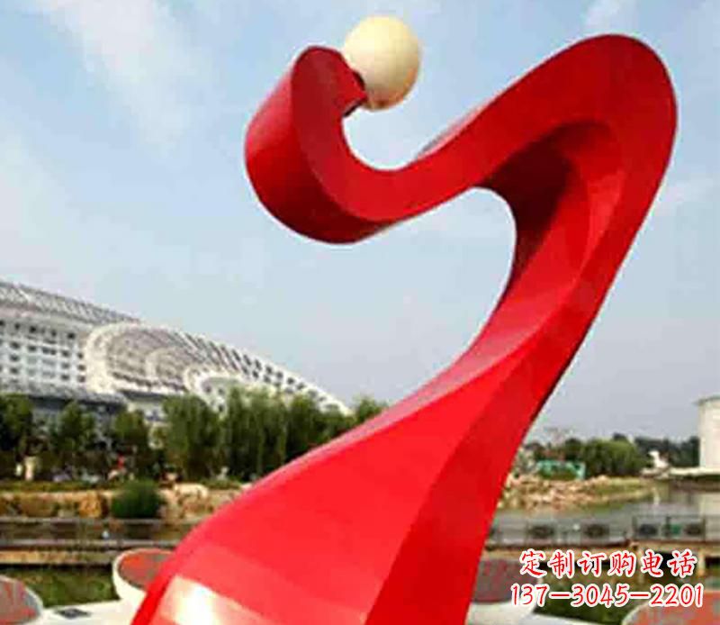 湖北广场不锈钢飘带景观雕塑