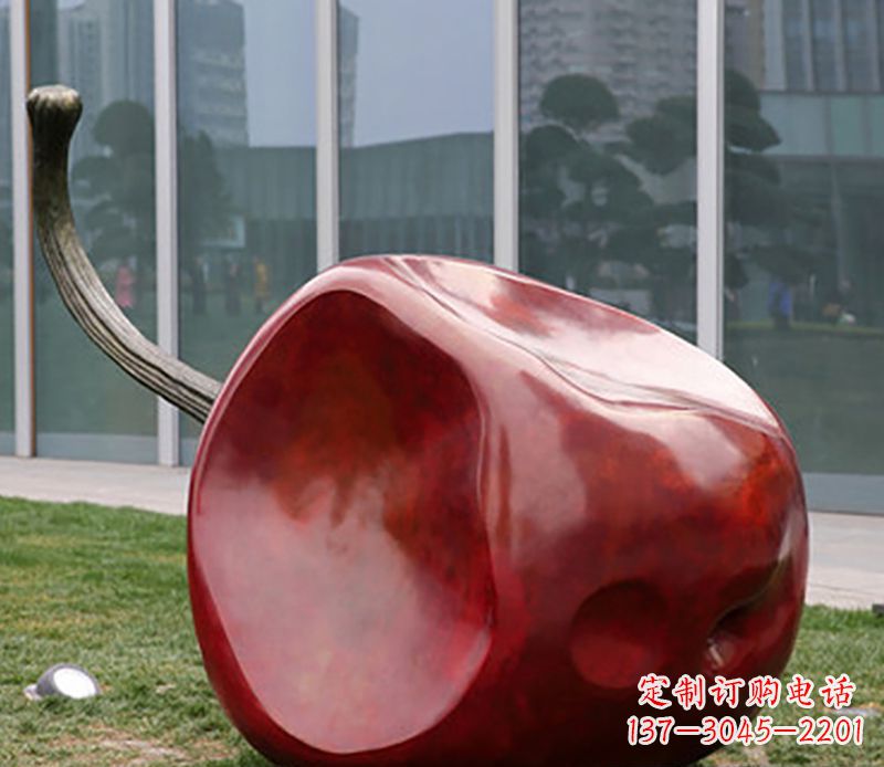 湖北广场不锈钢苹果雕塑