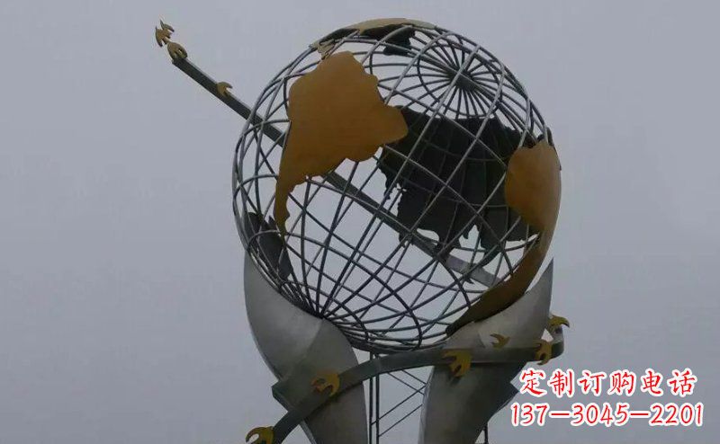 湖北广场不锈钢手托地球雕塑