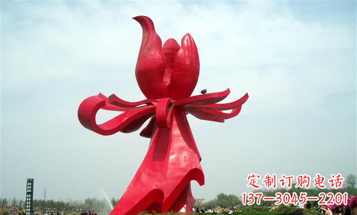 湖北广场不锈钢紫荆花雕塑