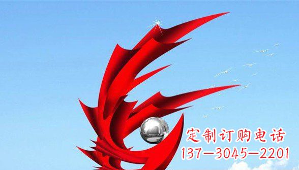 湖北传统凤凰不锈钢雕塑,带来中国传统文化的神秘气息