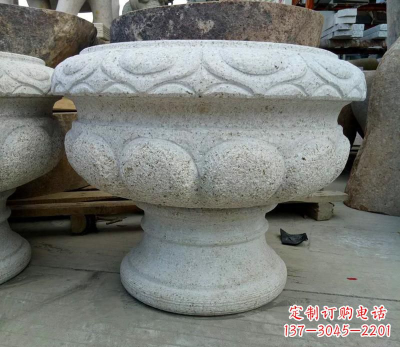 湖北广场大理石花盆雕塑 (2)