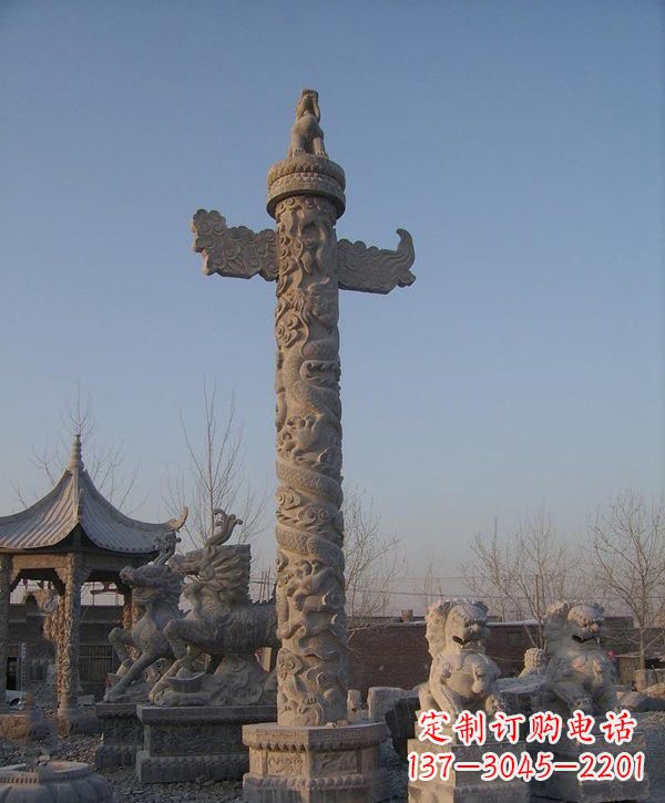 湖北广场大理石华表雕塑