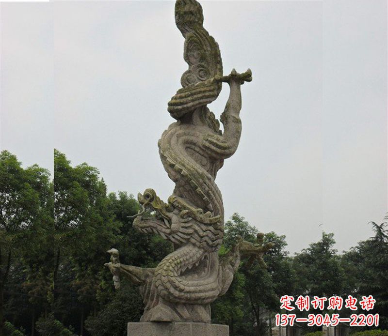 湖北广场大理石龙雕塑