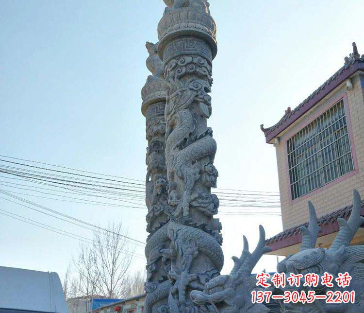 湖北广场大理石盘龙柱景观石雕