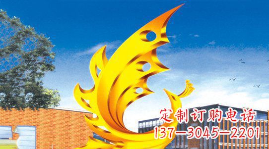 湖北广场凤凰不锈钢雕塑 (2)