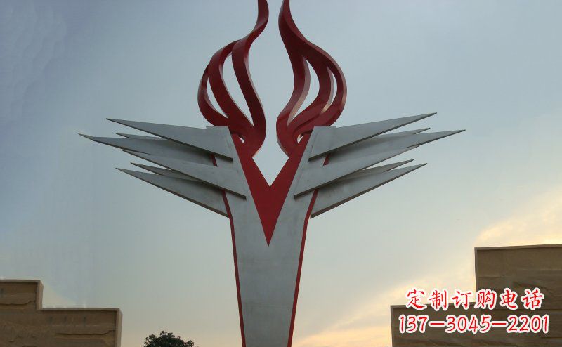 湖北广场火炬不锈钢雕塑_1