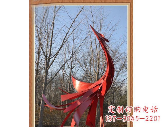 湖北广场景观不锈钢凤凰雕塑