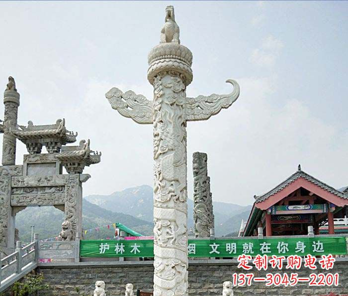 湖北广场景观大理石华表石雕