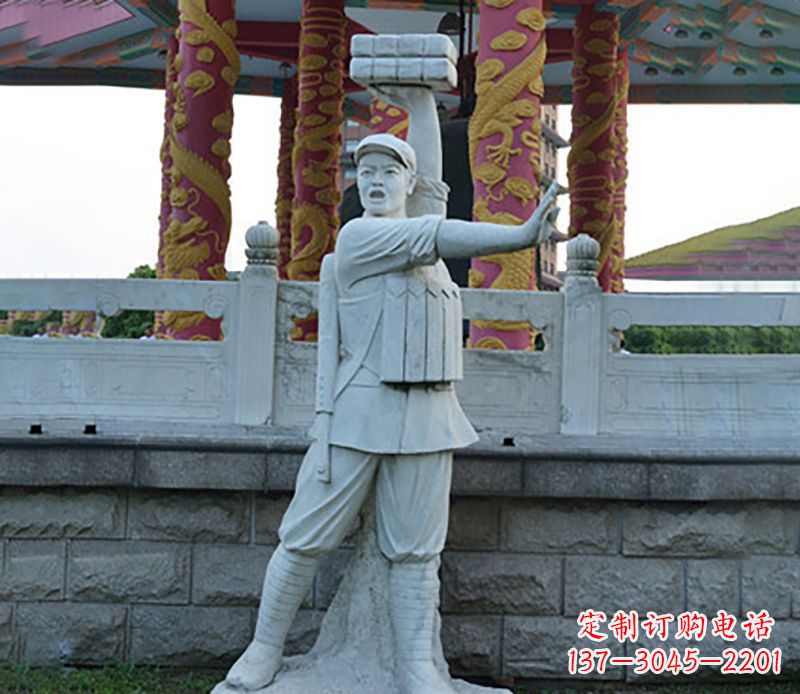 湖北广场景观董存瑞石雕