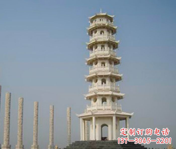 湖北广场景观多层宝塔石雕 (2)