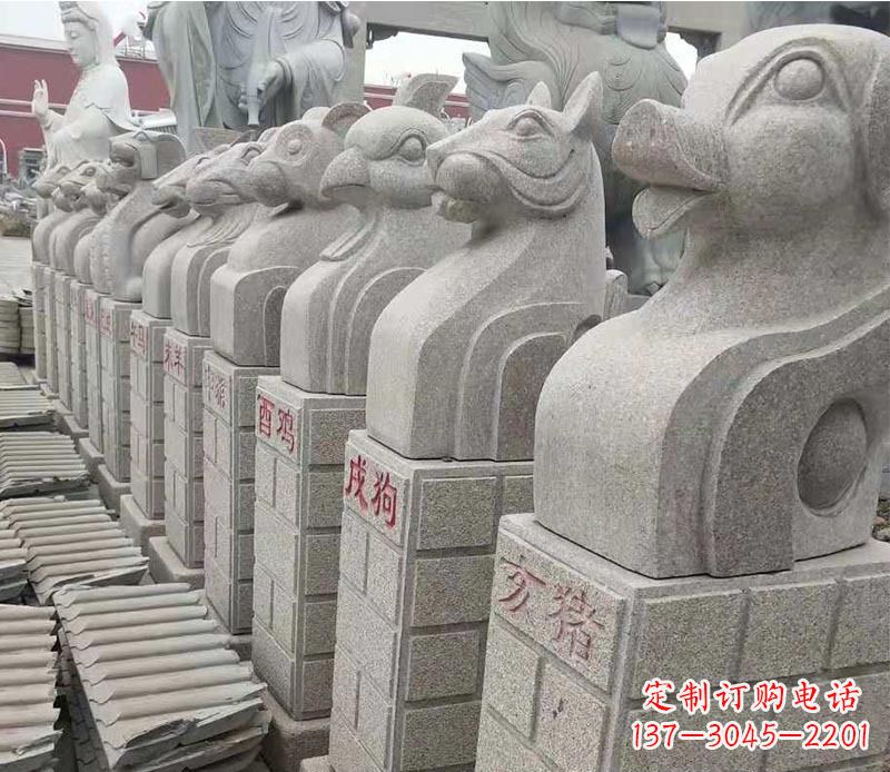 湖北中领雕塑:十二生肖精美石雕