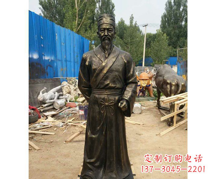 湖北广场铜雕刘备人物雕塑