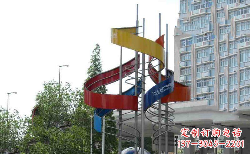 湖北广场足球不锈钢雕塑 (2)