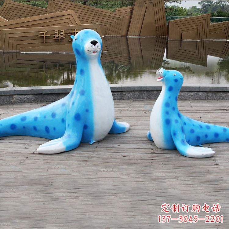 湖北海豹玻璃钢卡通雕塑——展现优雅的豹纹完美艺术