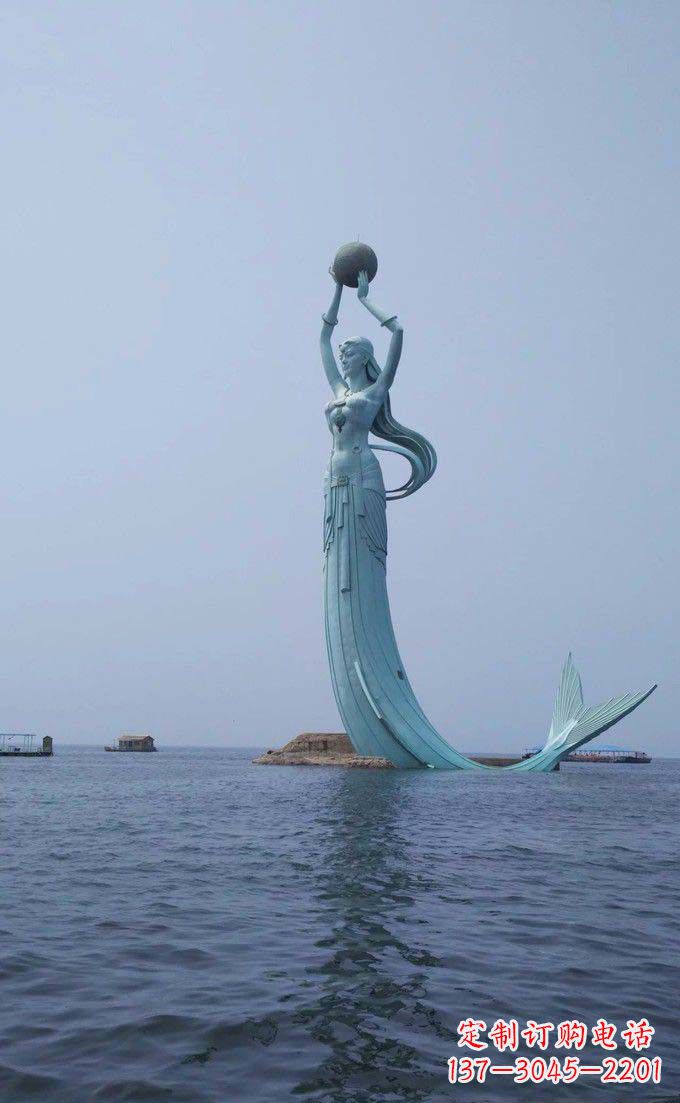 湖北海边不锈钢大型美人鱼景观雕塑