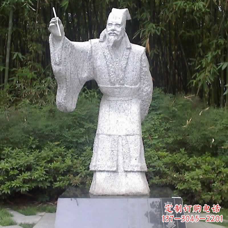 湖北汉白玉白居易石雕像-中国古代著名诗人历史文化名人雕塑