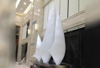 湖北精美不锈钢帆船雕塑
