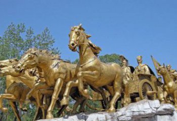 湖北中领雕塑：精美古典马车铜雕
