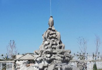 湖北令人称羡的广场龙龟喷泉石雕