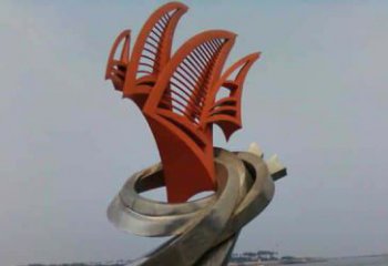 湖北定制不锈钢帆船雕塑
