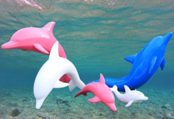 湖北海豚玻璃钢彩绘雕塑–彰显唯美与深情