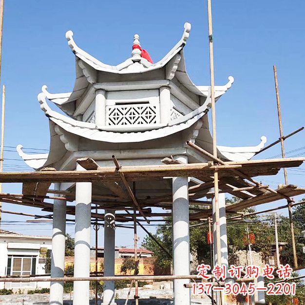 湖北汉白玉大理石凉亭