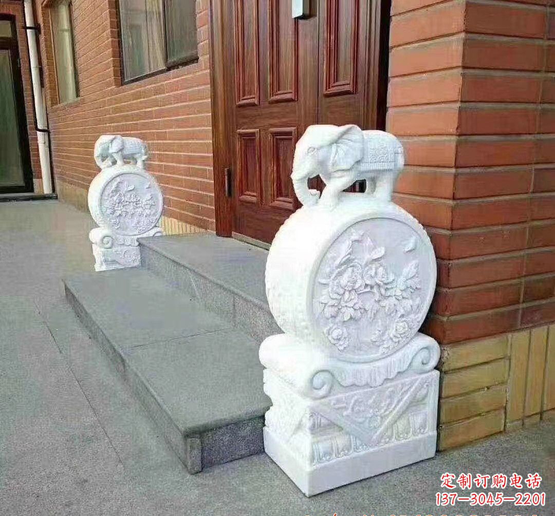 湖北汉白玉大象雕塑,令家庭美景更加完美