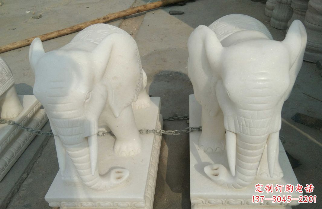 湖北汉白玉大象雕塑是中领雕塑定制厂家的精品作…