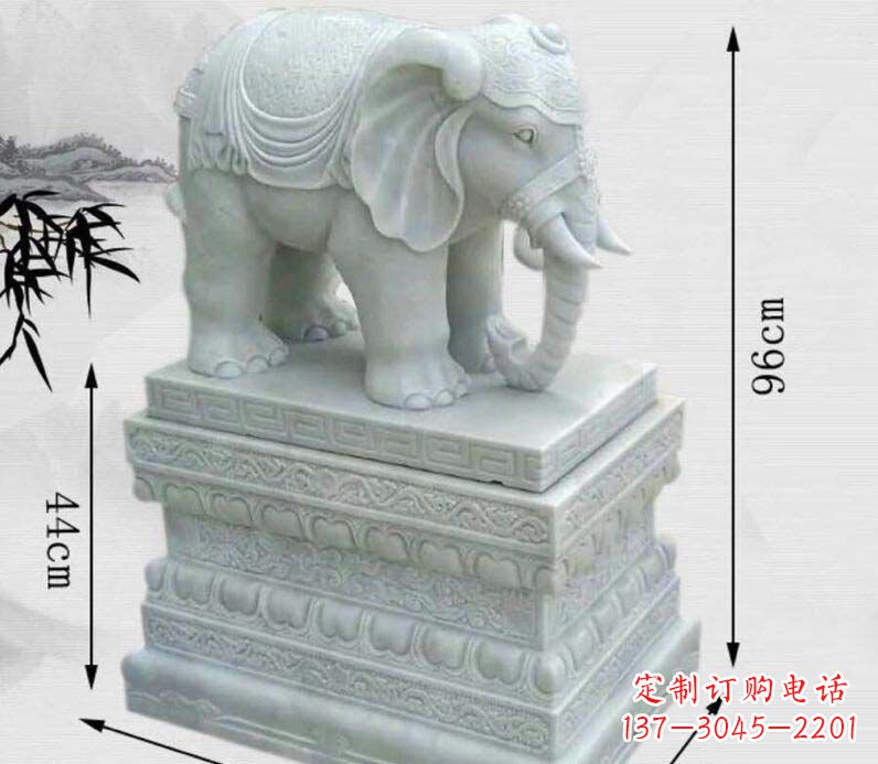 湖北令人惊叹的汉白玉大象门口雕塑
