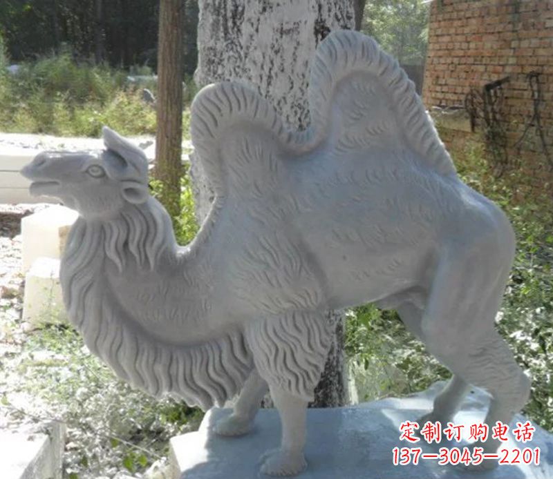 湖北汉白玉动物骆驼石雕