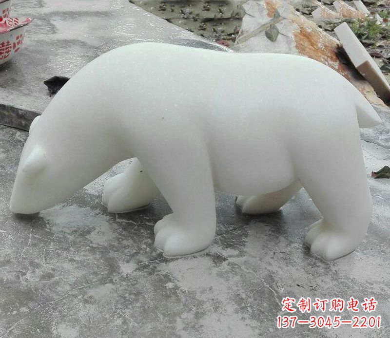 湖北汉白玉动物雕塑·北极熊