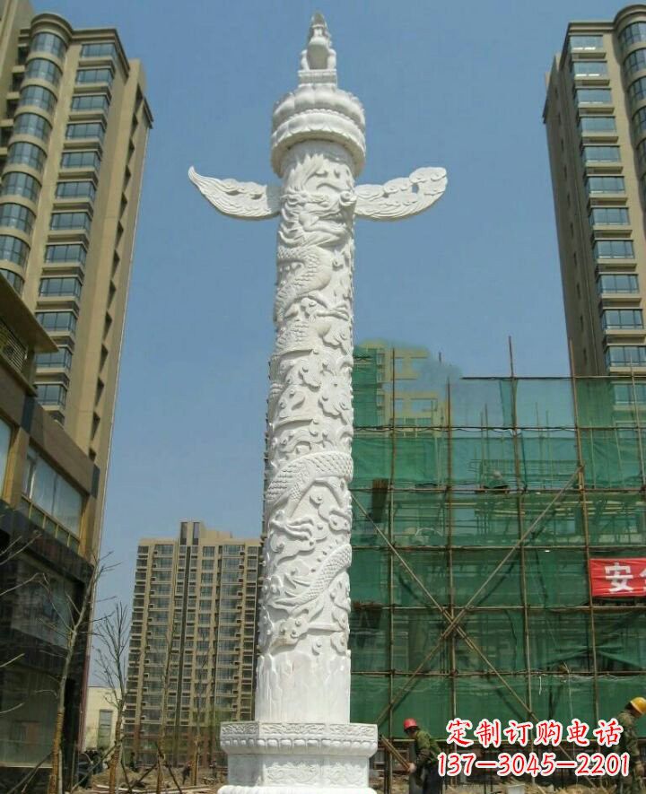 湖北汉白玉华表石雕