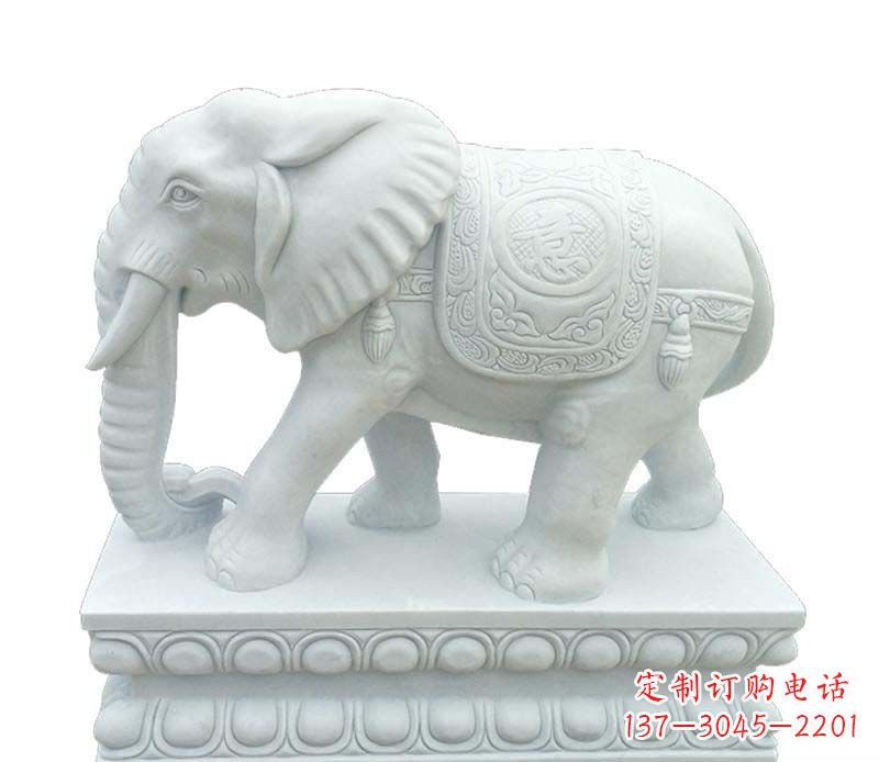 湖北汉白玉吉祥大象