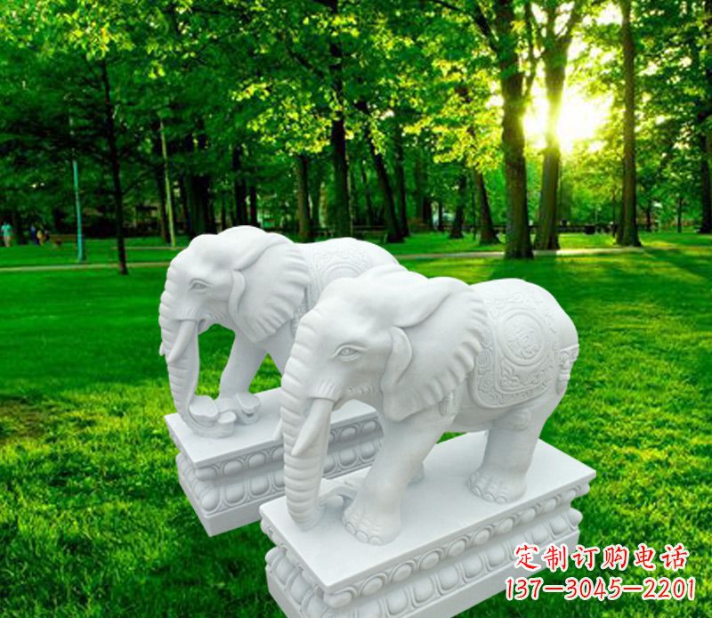 湖北山水万古传统招财大象雕塑