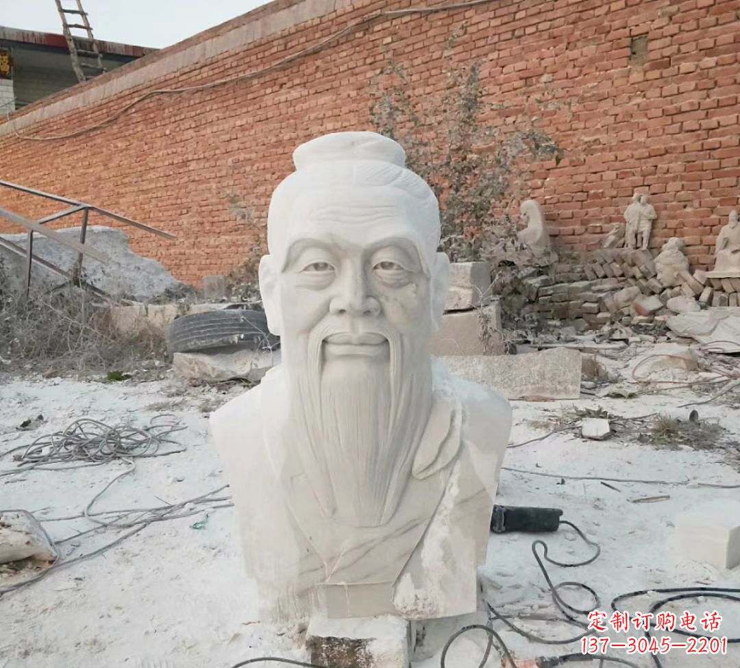 湖北汉白玉孔子雕塑校园烈士名人石雕