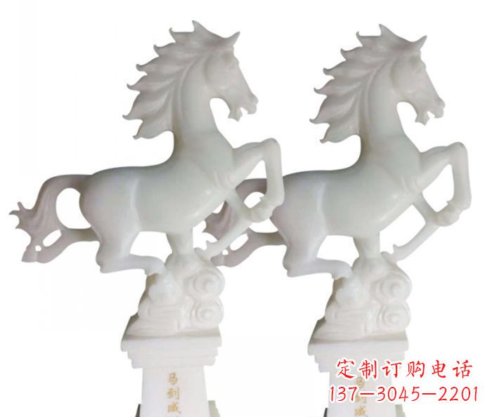 湖北汉白玉马雕塑，以自然质朴大气