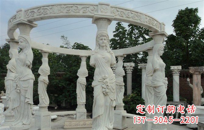 湖北汉白玉欧式凉亭雕塑
