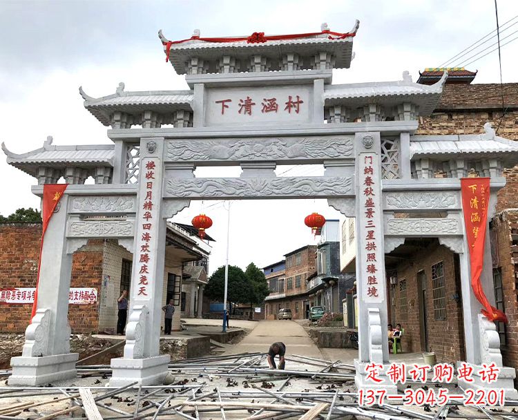 湖北汉白玉牌坊石雕