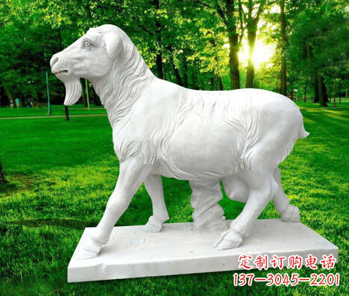 湖北中领雕塑：精美山羊石雕