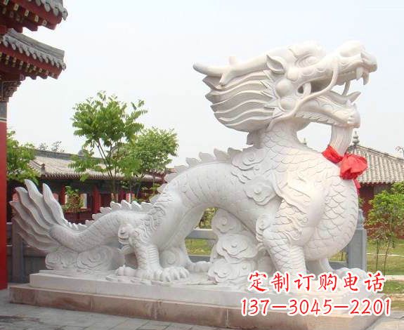 湖北汉白玉生肖龙石雕
