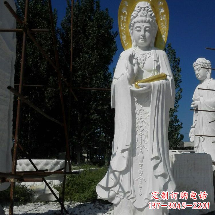 湖北汉白玉石雕佛像石头观音