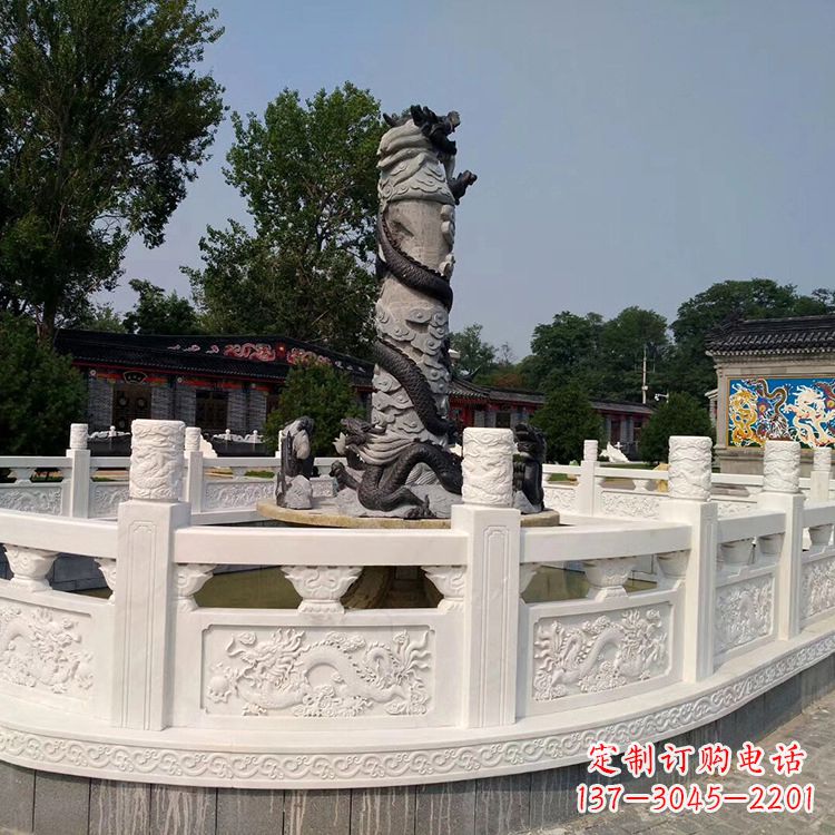 湖北汉白玉石雕刻护栏，精美而别致
