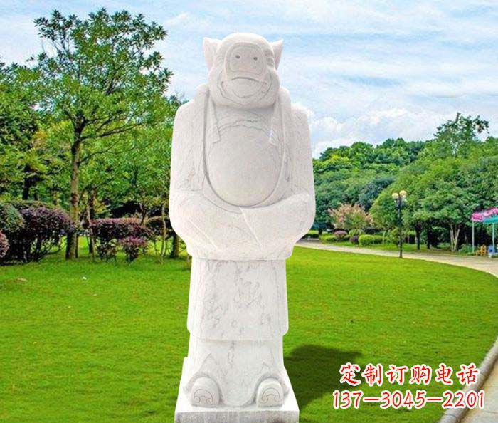 湖北汉白玉兽首人身十二生肖公园石雕