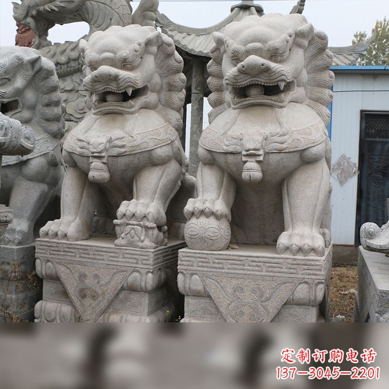 湖北汉白玉天安门石狮子